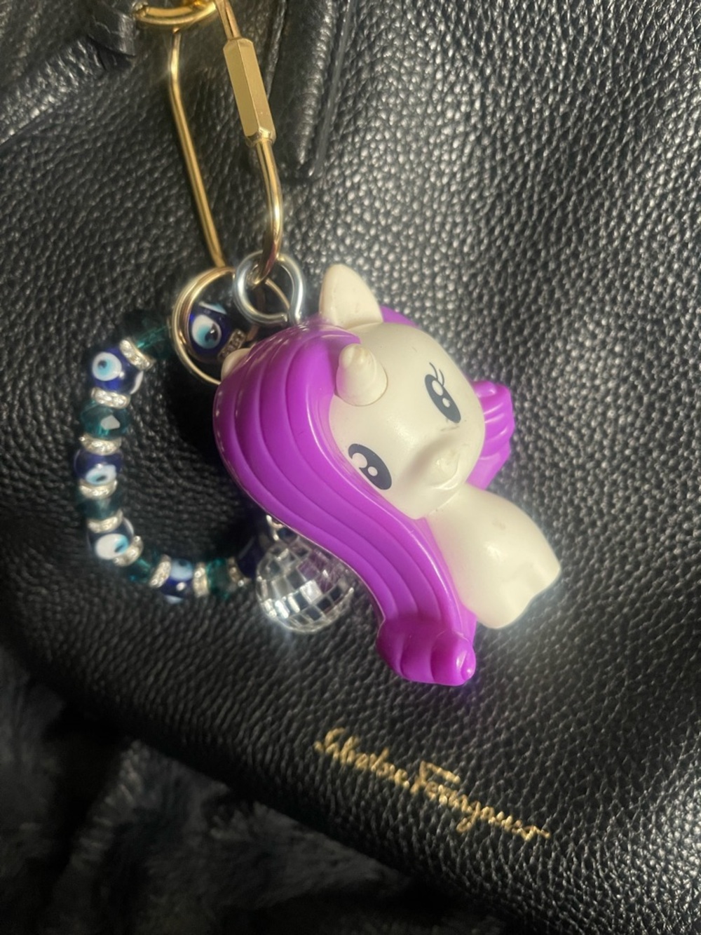 Hand-Curated Purse Charm – My Little Pony, Evil Eye & Disco Ball Kitschy Y2K